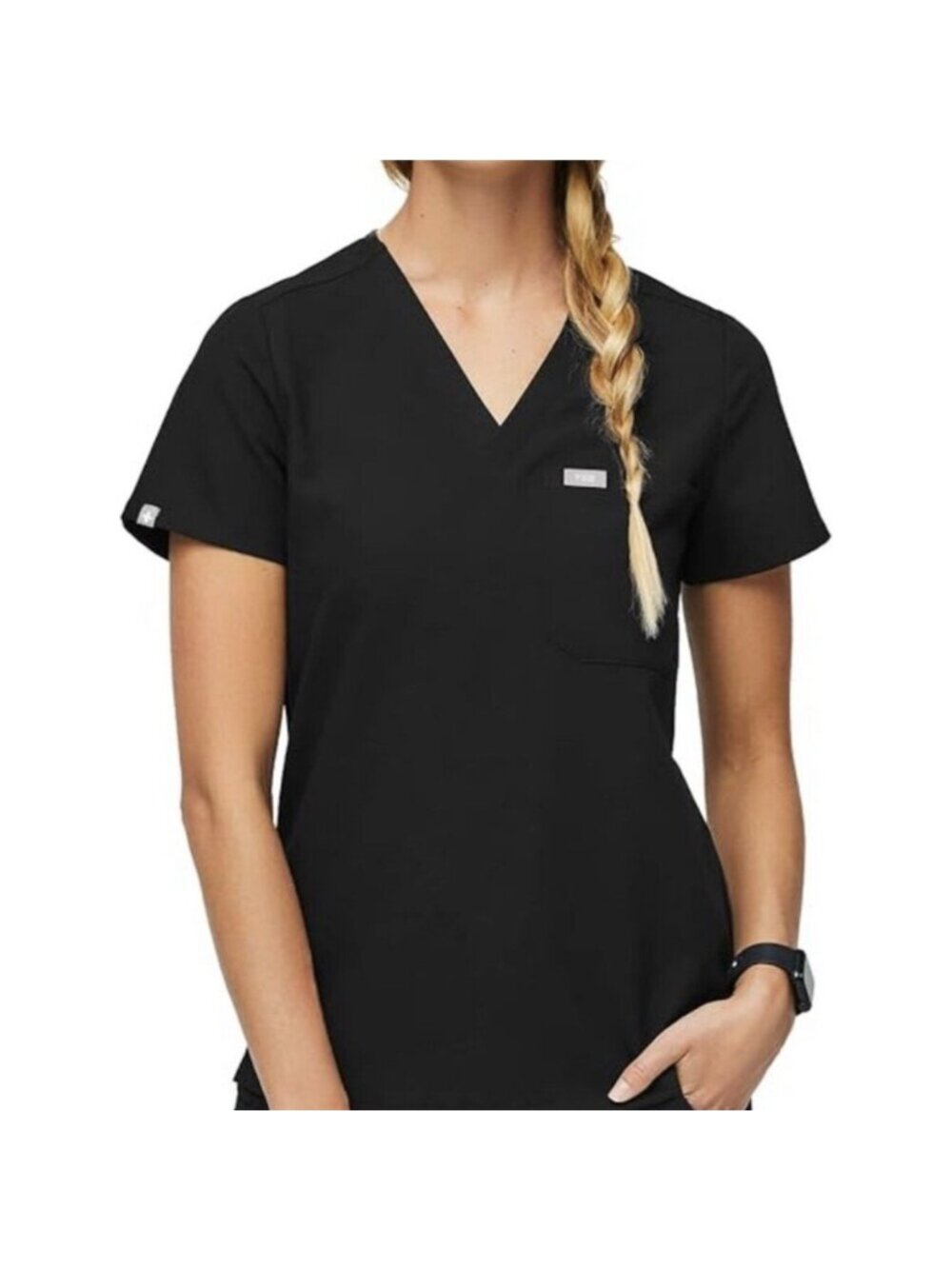 FIGS Technical Collection Catarina One Pocket Scrub Top Women XXL Black